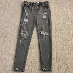 KanCan Ripped Gray Skinny Jeans